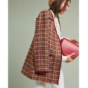Anthropologie ett.twa Tweed Long Blogger Favorite Coat
